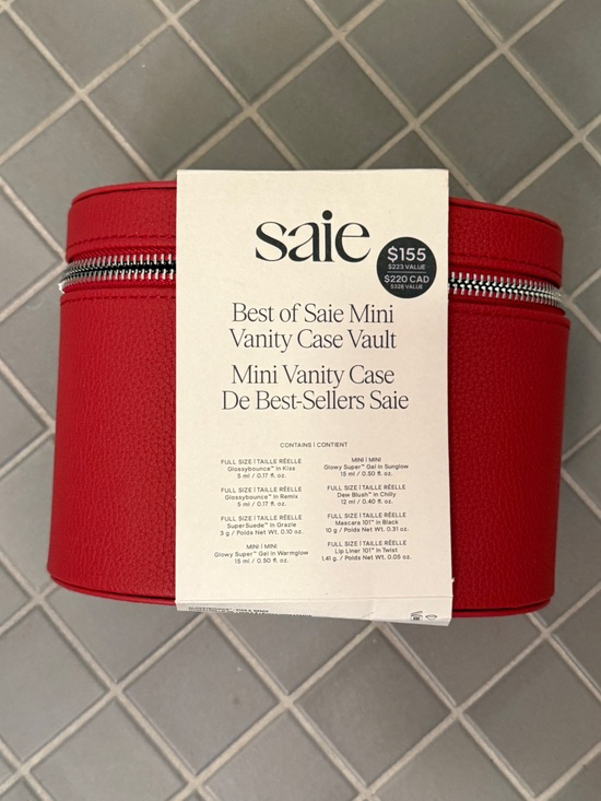 Saie Other - Saie Round Mini Vanity Case in Bold Red